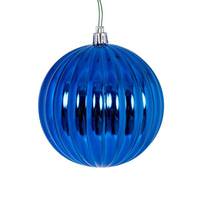 View 4" Blue Shiny Mercury Lined Ball Ornament (6 pack)