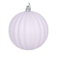 Vickerman 4" White Matte Lined Ball Ornament (6 pack)