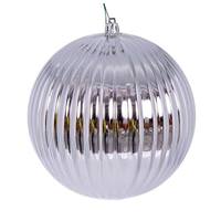 Vickerman 6" Silver Shiny Lined Ball Ornament (4 pack)