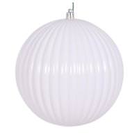 Vickerman 6" White Shiny Lined Ball Ornament (4 pack)