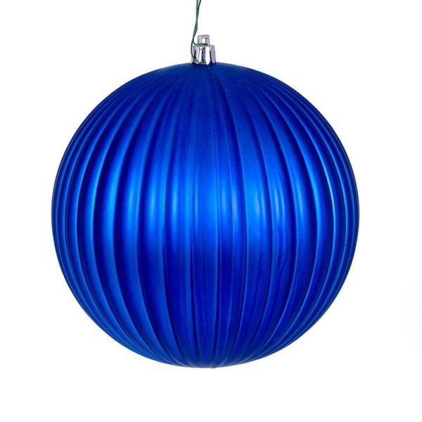 6" Blue Matte Ball Ornament (4 pack)