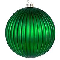 View 8" Green Matte Lined Ball Ornament