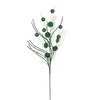 View 33" Artificial Green Ball and Coin Glitter Twig Spray (6 Pack)