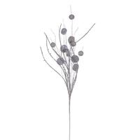 Vickerman 33" Artificial Silver Ball and Coin Glitter Twig Spray (6 Pack)