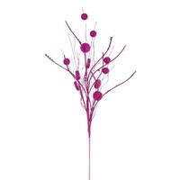 Vickerman 33" Artificial Hot Pink Ball and Coin Glitter Twig Spray (6 Pack)