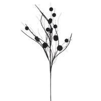 Vickerman 33" Artificial Black Ball and Coin Glitter Twig Spray (6 Pack)