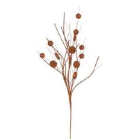 Vickerman 33" Artificial Burnished Orange Ball and Coin Glitter Twig Spray (6 Pack)