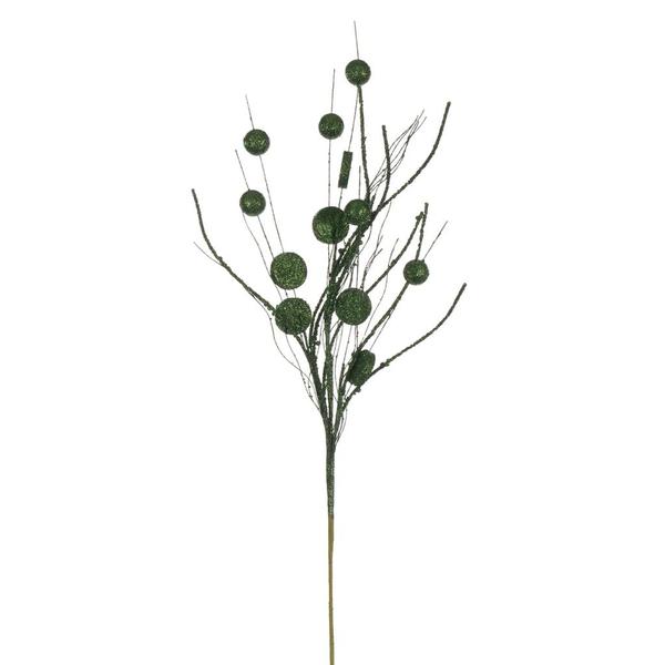 33" Artificial Juniper Ball and Coin Glitter Twig Spray (6 Pack)