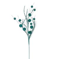 Vickerman 33" Artificial Teal Ball and Coin Glitter Twig Spray (6 Pack)
