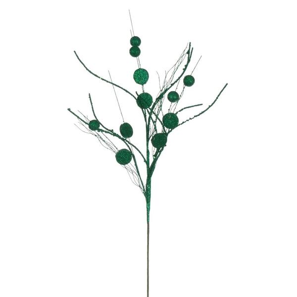 33" Artificial Seafoam Ball and Coin Glitter Twig Spray (6 Pack)