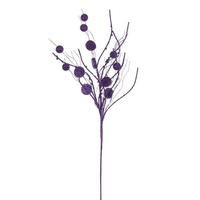 Vickerman 33" Artificial Purple Ball and Coin Glitter Twig Spray (6 Pack)