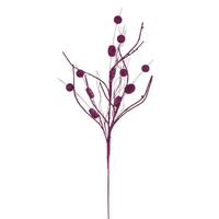 Vickerman 33" Artificial Fuchsia Ball and Coin Glitter Twig Spray (6 Pack)