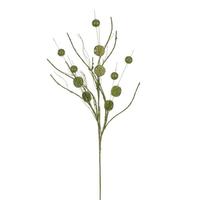 Vickerman 33" Artificial Lime Ball and Coin Glitter Twig Spray (6 Pack)