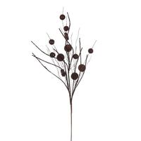 Vickerman 33" Artificial Chocolate Ball and Coin Glitter Twig Spray (6 Pack)