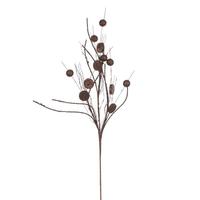 Vickerman 33" Artificial Mocha Ball and Coin Glitter Twig Spray (6 Pack)