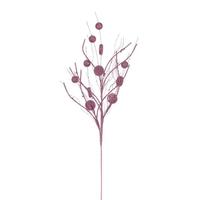 Vickerman 33" Artificial Pink Ball and Coin Glitter Twig Spray (6 Pack)
