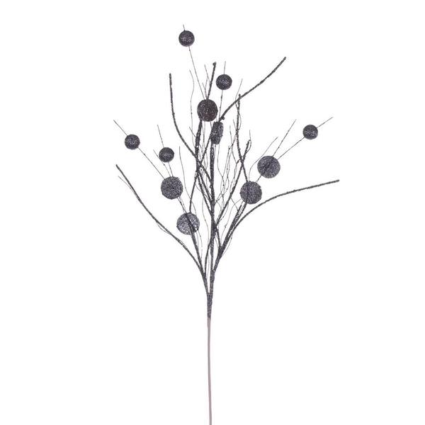 33" Artificial Pewter Ball and Coin Glitter Twig Spray (6 Pack)