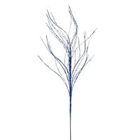 Vickerman 37" Artificial Blue Wavy Twig Glitter Spray (6 Pack)