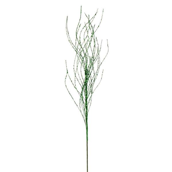 37" Artificial Green Wavy Twig Glitter Spray (6 Pack)