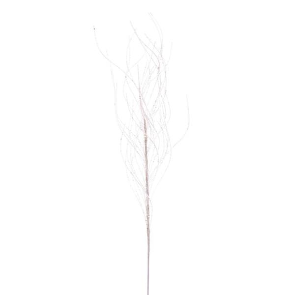 37" Artificial White Wavy Twig Glitter Spray (6 Pack)