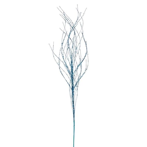 37" Artificial Baby Blue Wavy Twig Glitter Spray (6 Pack)