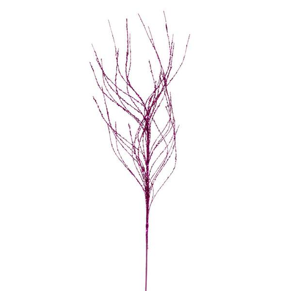 37" Artificial Fuchsia Wavy Twig Glitter Spray (6 Pack)
