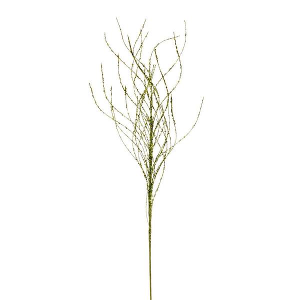37" Artificial Lime Wavy Twig Glitter Spray (6 Pack)