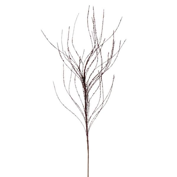 37" Artificial Chocolate Wavy Twig Glitter Spray (6 Pack)