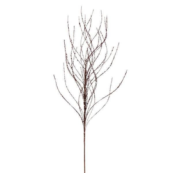37" Artificial Mocha Wavy Twig Glitter Spray (6 Pack)