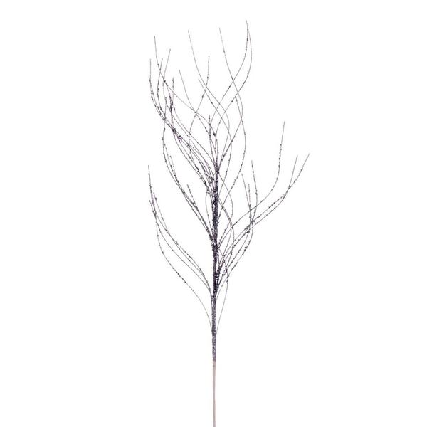 37" Artificial Pewter Artificial Wavy Twig Glitter Spray (6 Pack)