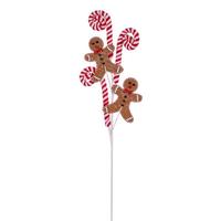 Vickerman 27" Artificial Gingerbread and Peppermint Swirl Glitter Spray (3 Pack)