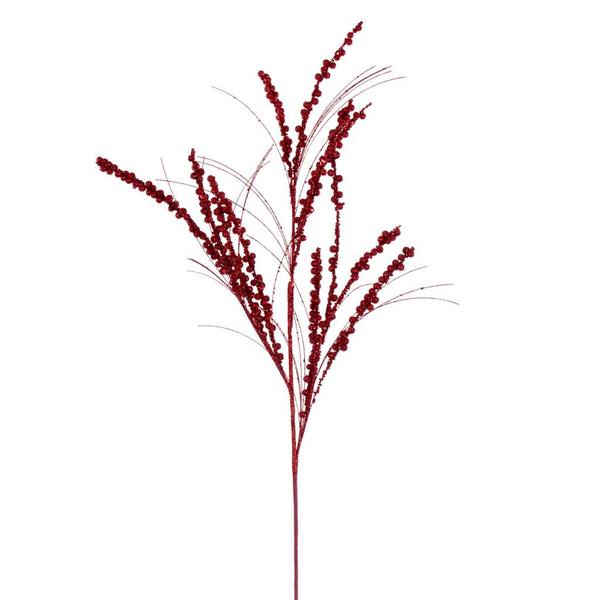 36" Artificial Red Berry Twig Glitter Spray (6 Pack)