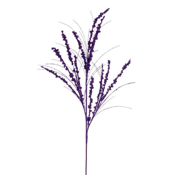 36" Artificial Purple Berry Twig Glitter Spray (6 Pack)