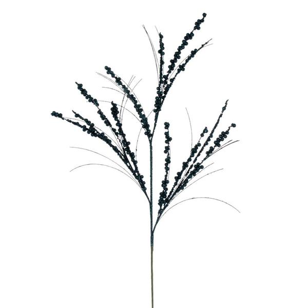 36" Artificial Sea Blue Berry Twig Glitter Spray (6 Pack)