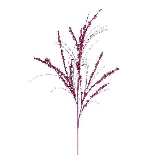 36" Artificial Pink Berry Twig Glitter Spray (6 Pack)