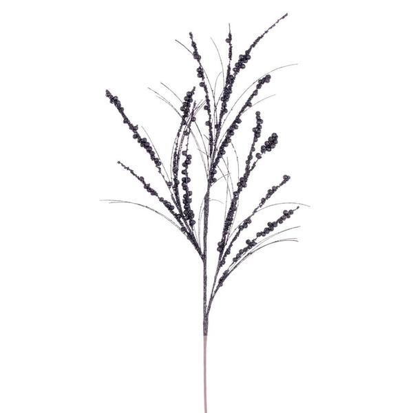 36" Artificial Pewter Berry Twig Glitter Spray (6 Pack)