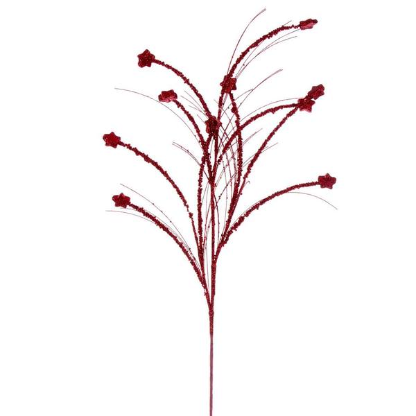 36" Artificial Red Mini Star Glitter Spray (6 Pack)