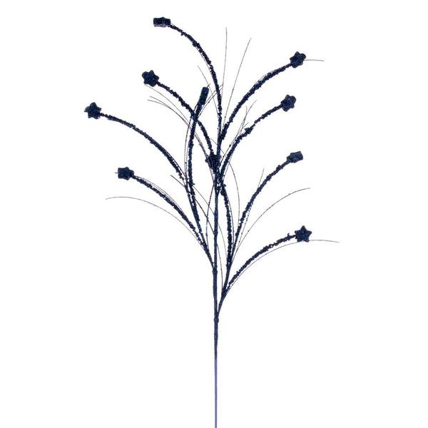 36" Artificial Midnight Blue Mini Star Glitter Spray (6 Pack)