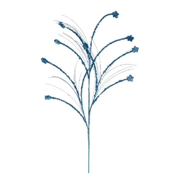 36" Artificial Baby Blue Mini Star Glitter Spray (6 Pack)