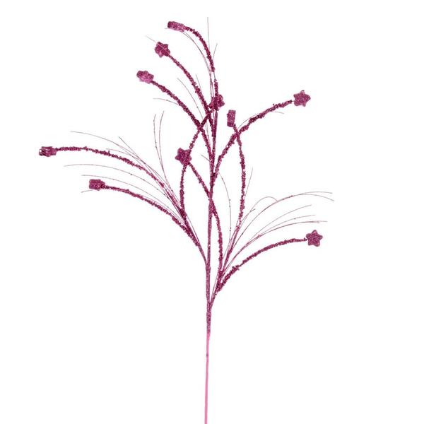 36" Artificial Pink Mini Star Glitter Spray (6 Pack)