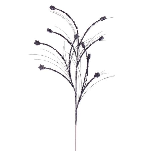 36" Artificial Pewter Mini Star Glitter Spray (6 Pack)