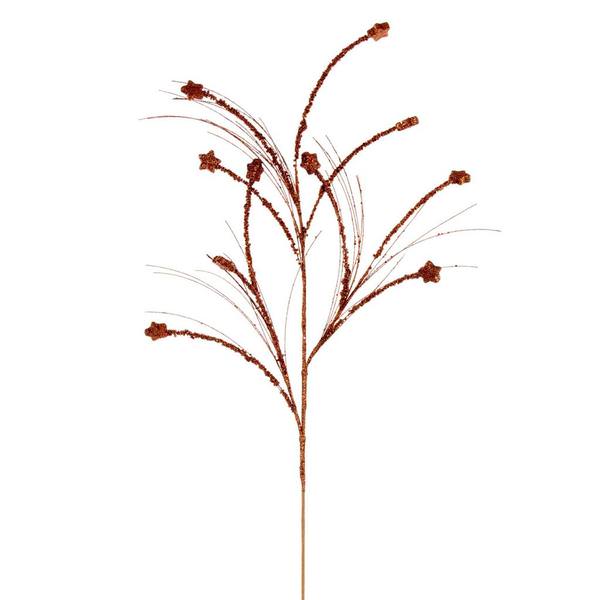 36" Artificial Copper Mini Star Glitter Spray (6 Pack)