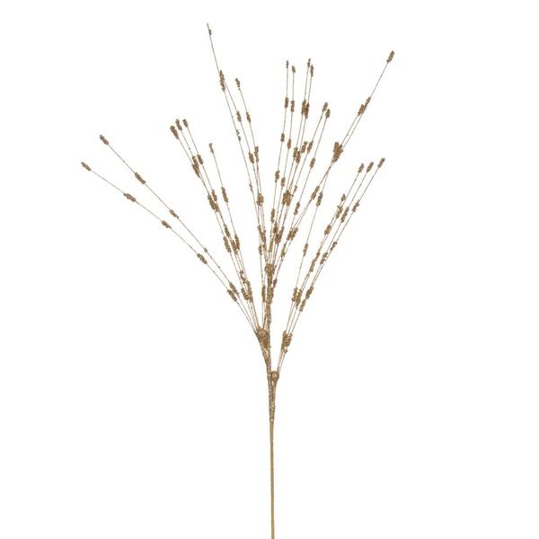 36" Artificial Gold Berry Glitter Spray (6 Pack)
