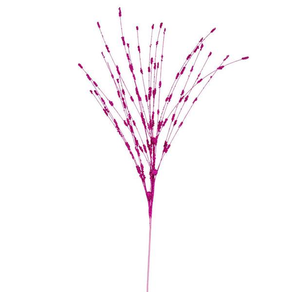 36" Artificial Hot Pink Berry Glitter Spray (6 Pack)