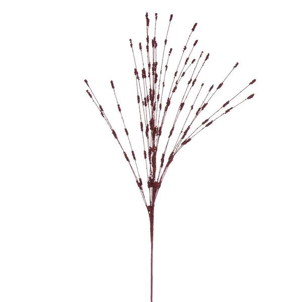 36" Artificial Burgundy Berry Glitter Spray (6 Pack)