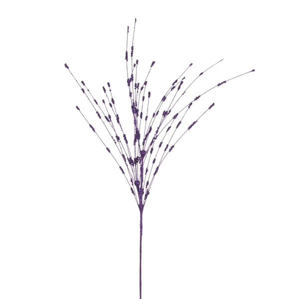36" Artificial Purple Berry Glitter Spray (6 Pack)