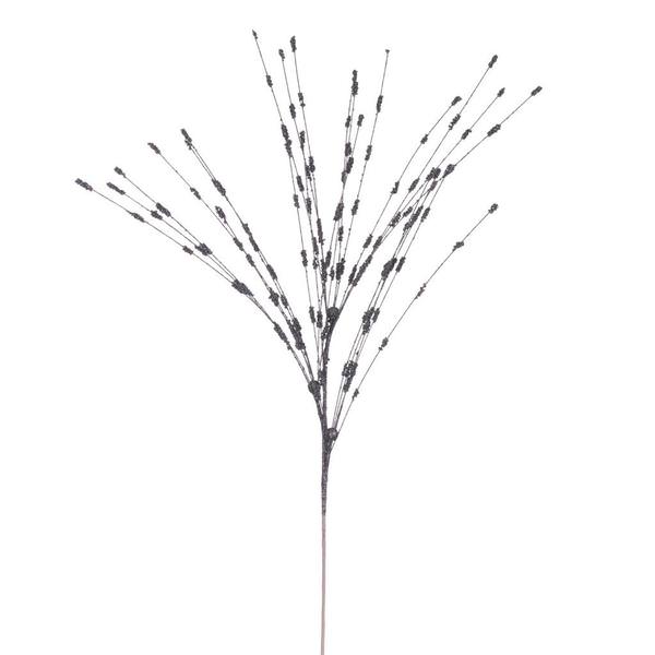 36" Artificial Pewter Berry Glitter Spray (6 Pack)