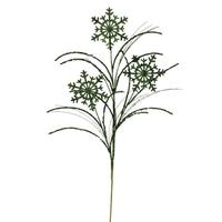Vickerman 31" Artificial Green Snowflake Glitter Spray (6 Pack)