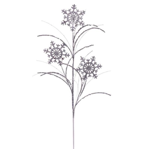 31" Artificial Silver Snowflake Glitter Spray (6 Pack)
