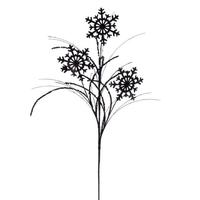 Vickerman 31" Artificial Black Snowflake Glitter Spray (6 Pack)